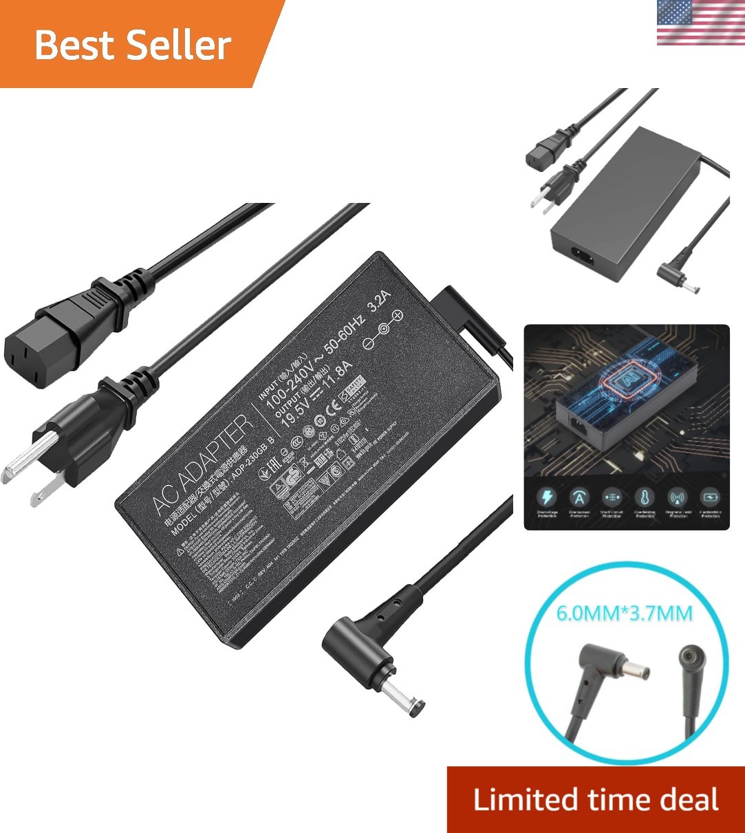 ADP-230GB B 230W Gaming Laptop Charger Fit for ASUS ROG Zephyrus S