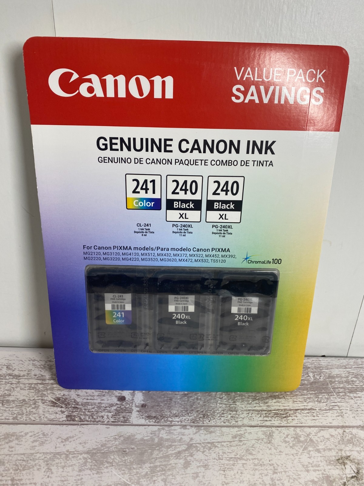 3 Genuine Canon PG-240XL Black & 1 CL-241 Color FINE Ink Cartridge OEM SEALED