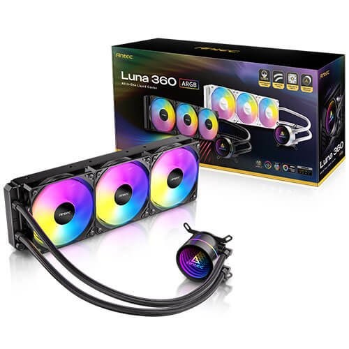 Antec Luna 360 ARGB AIO Liquid CPU Cooler, Intel LGA 1700/1851 AMD AM4/AM5,Fan