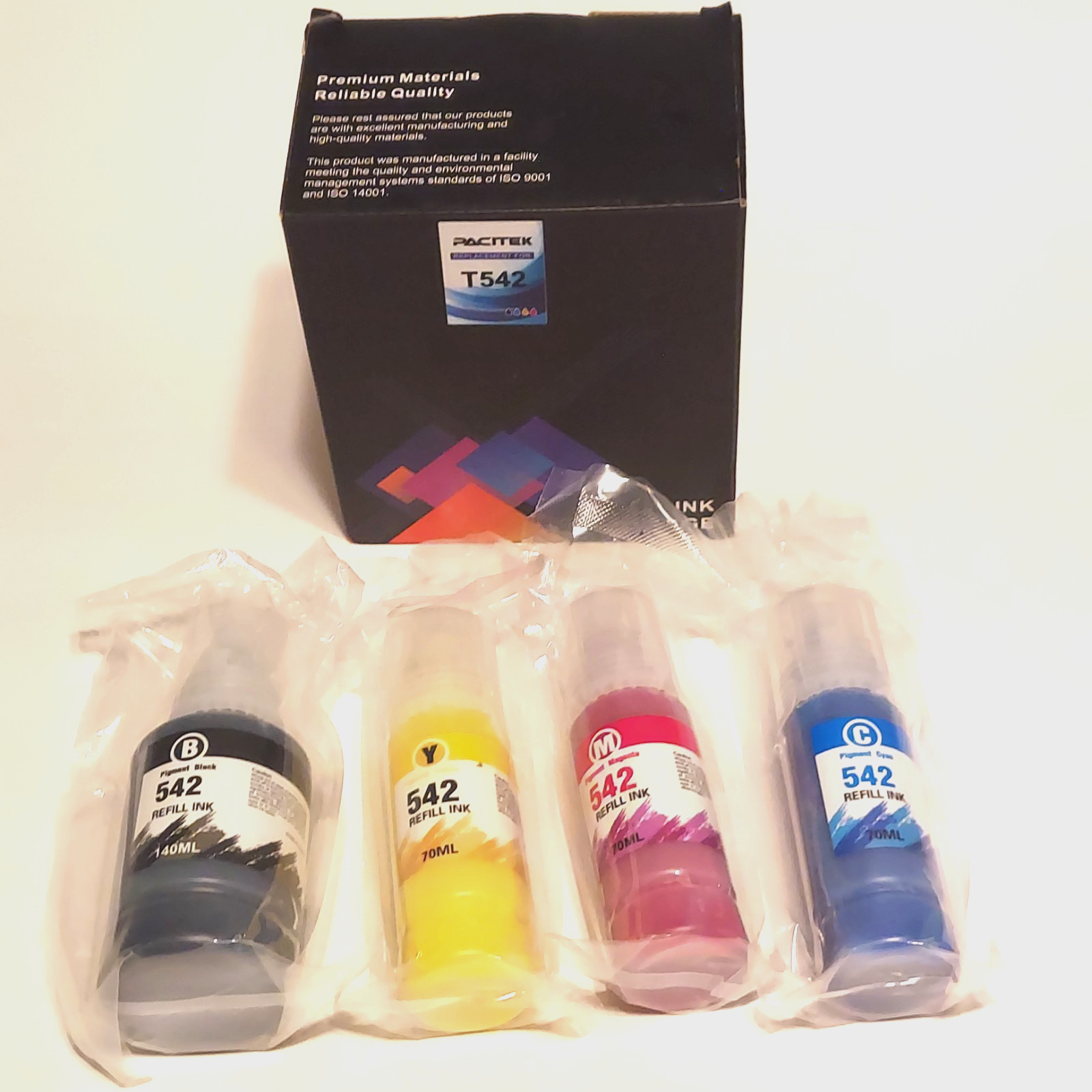 4PK T542 Black Color Refill Ink Bottles Epson 542 Ecotank Pro Printer Series NEW
