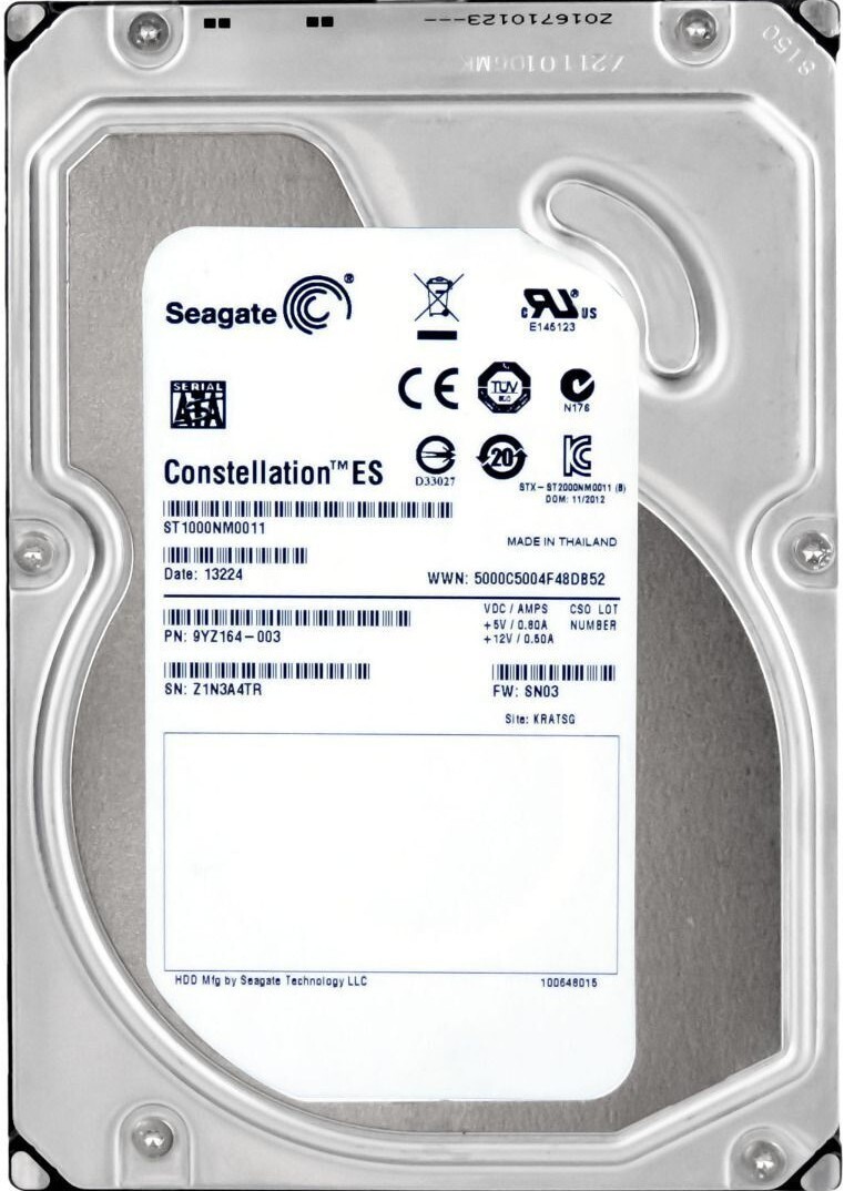 HARD DRIVE SEAGATE CONSTELLATION ES ST1000NM0011 1TB 7200RPM 64MB SATA III 3.5