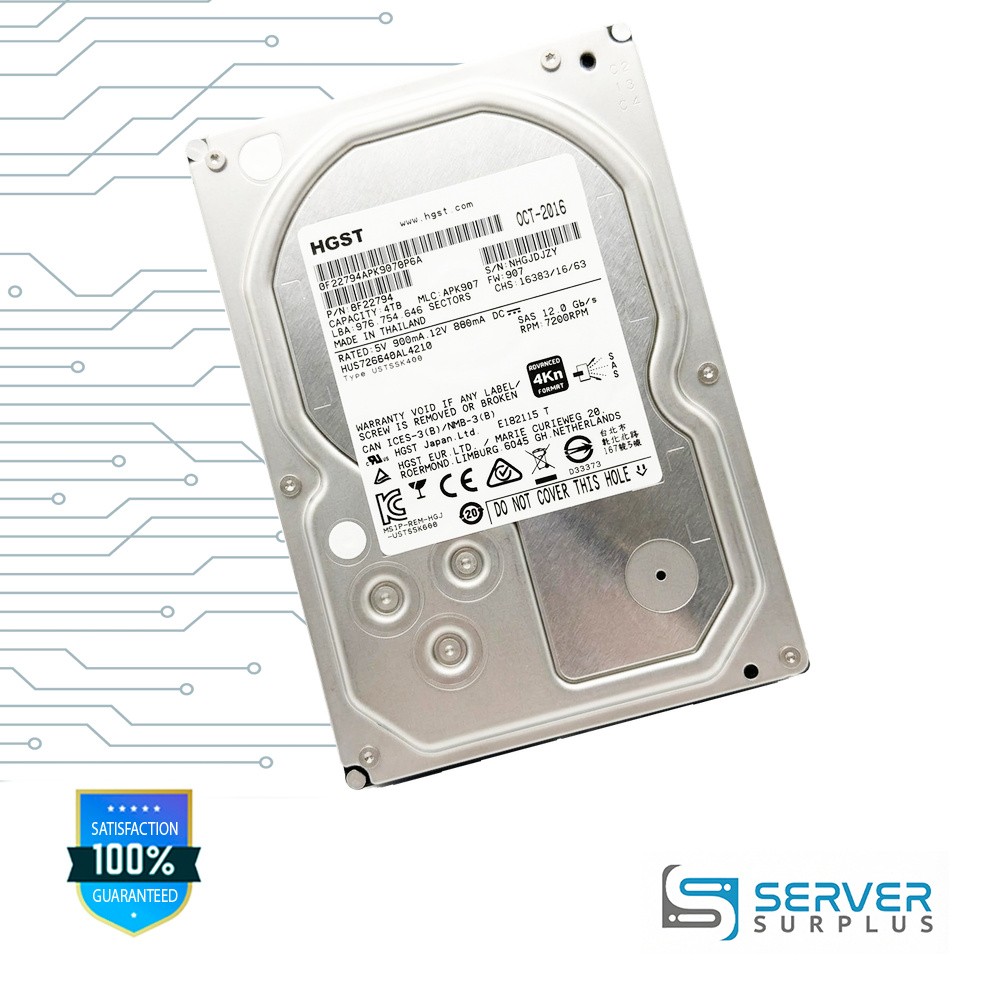 HGST HUS726040AL4210 4TB SAS 12Gb/s 3.5 in Enterprise HDD | 0F22794