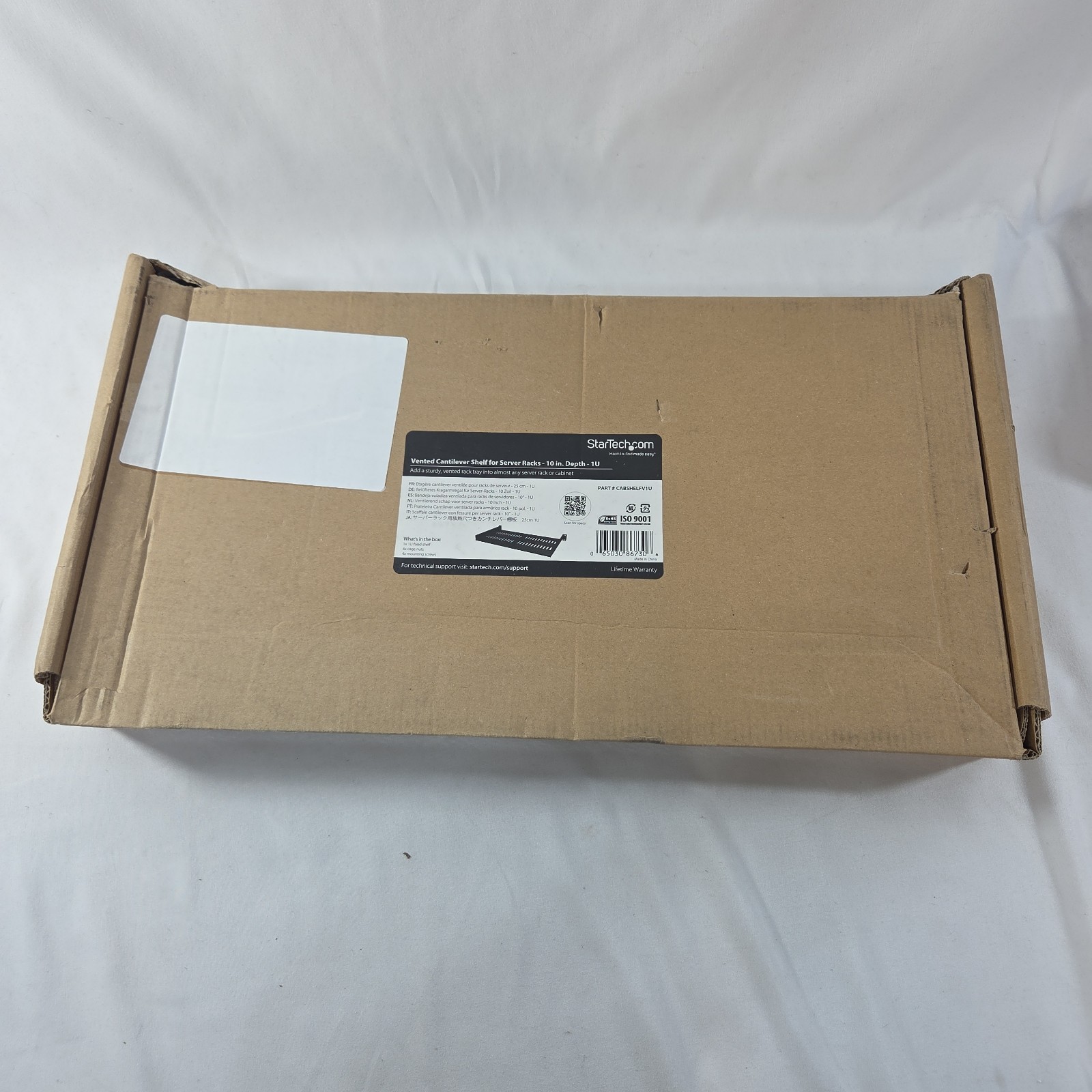 StarTech.com 1U Vented Cantilever Shelf 10" Depth Server Rack Mount CABSHELFV1U