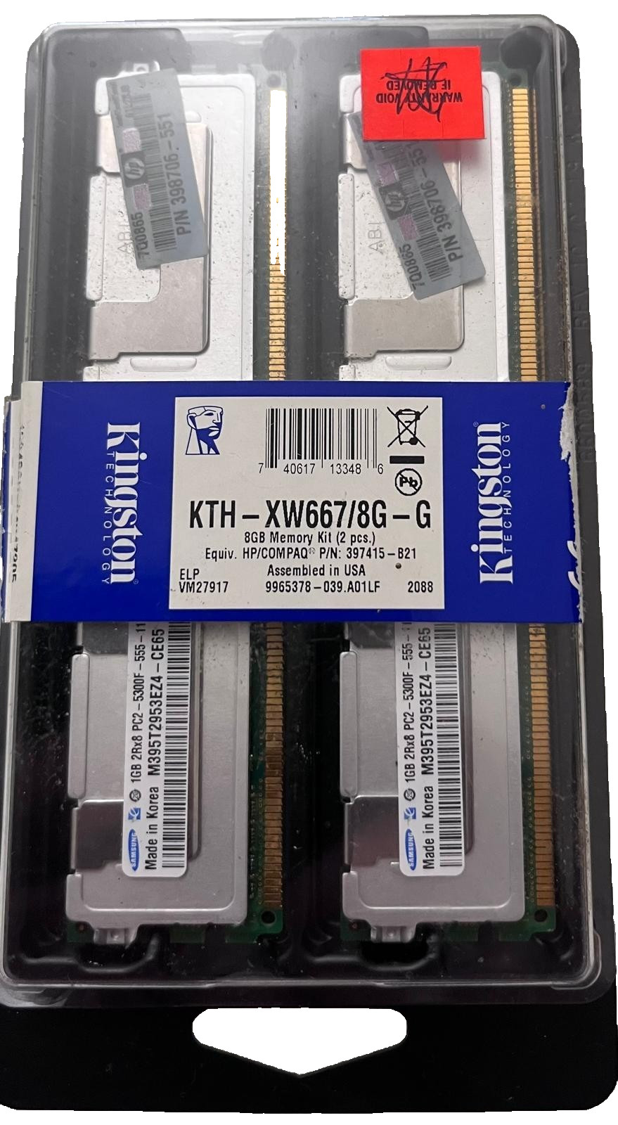 KINGSTON KTH-XW667/8G 397415-B21 8GB 2RX4-PC2-5300F-555-11 RAM