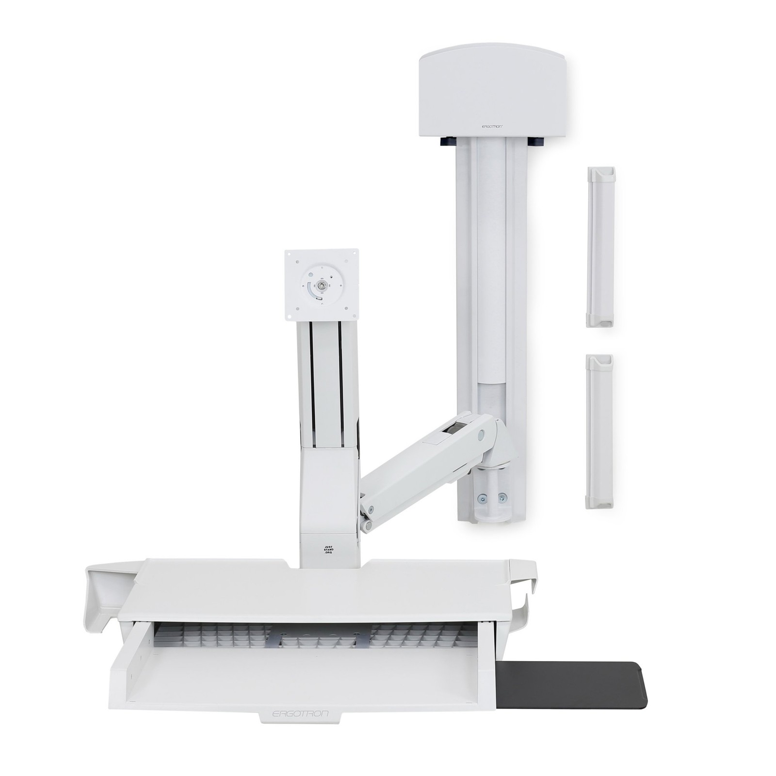 Ergotron StyleView Combo System w/ Worksurface, Small CPU Holder White 45-272-21