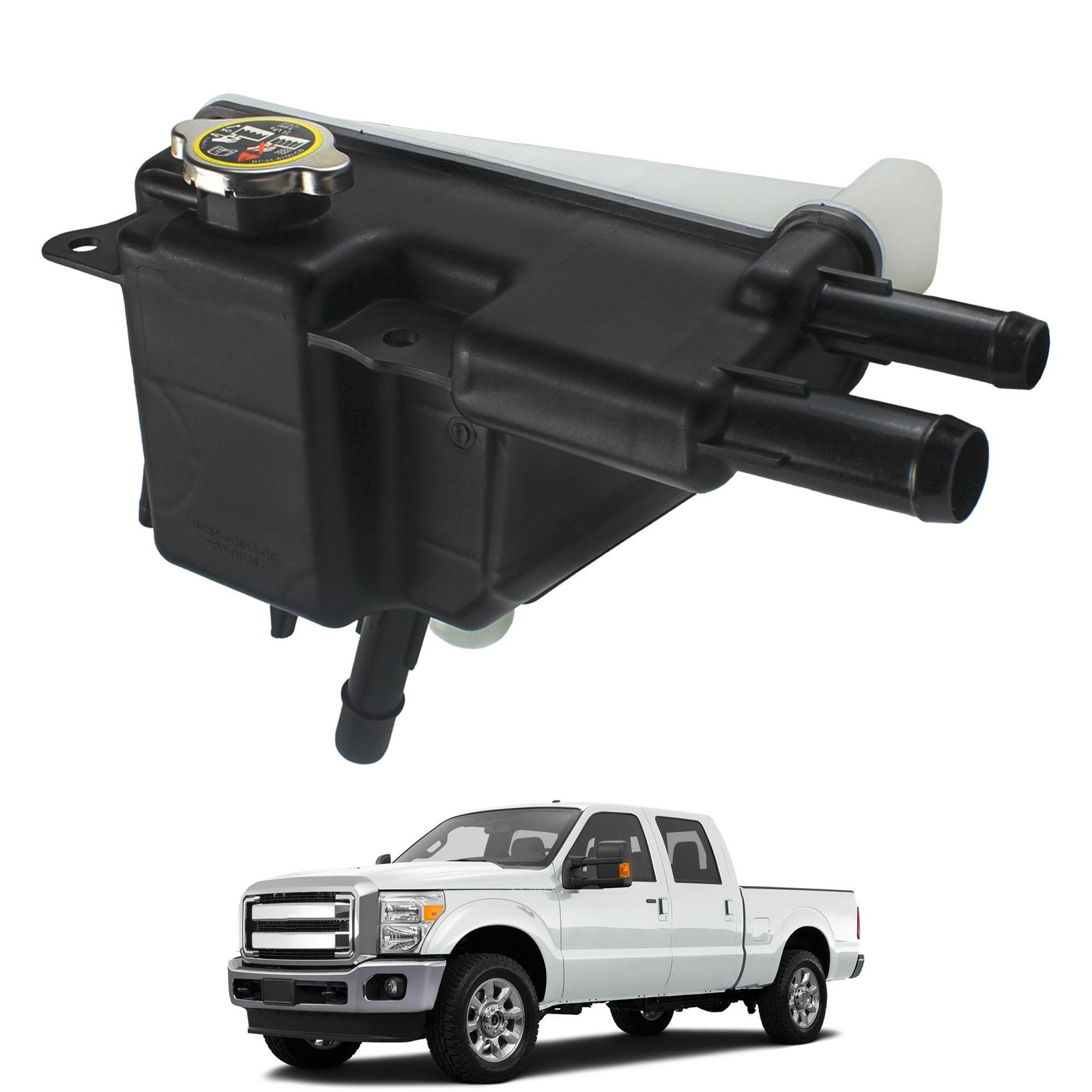 Engine Coolant Reservoir Tank with Cap Compatible with 2011-2016 Ford F-250/F...