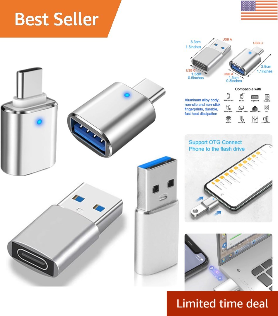 USB 3.0 Hub with 4 Adapters - OTG Support for Versatile Connectivity