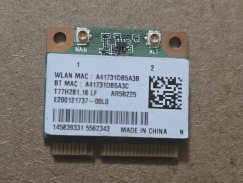 Sony OEM 145839331 b/g/n WLAN Bluetooth PCIe Half AR5B225 T77H281 T77H281.16 USA