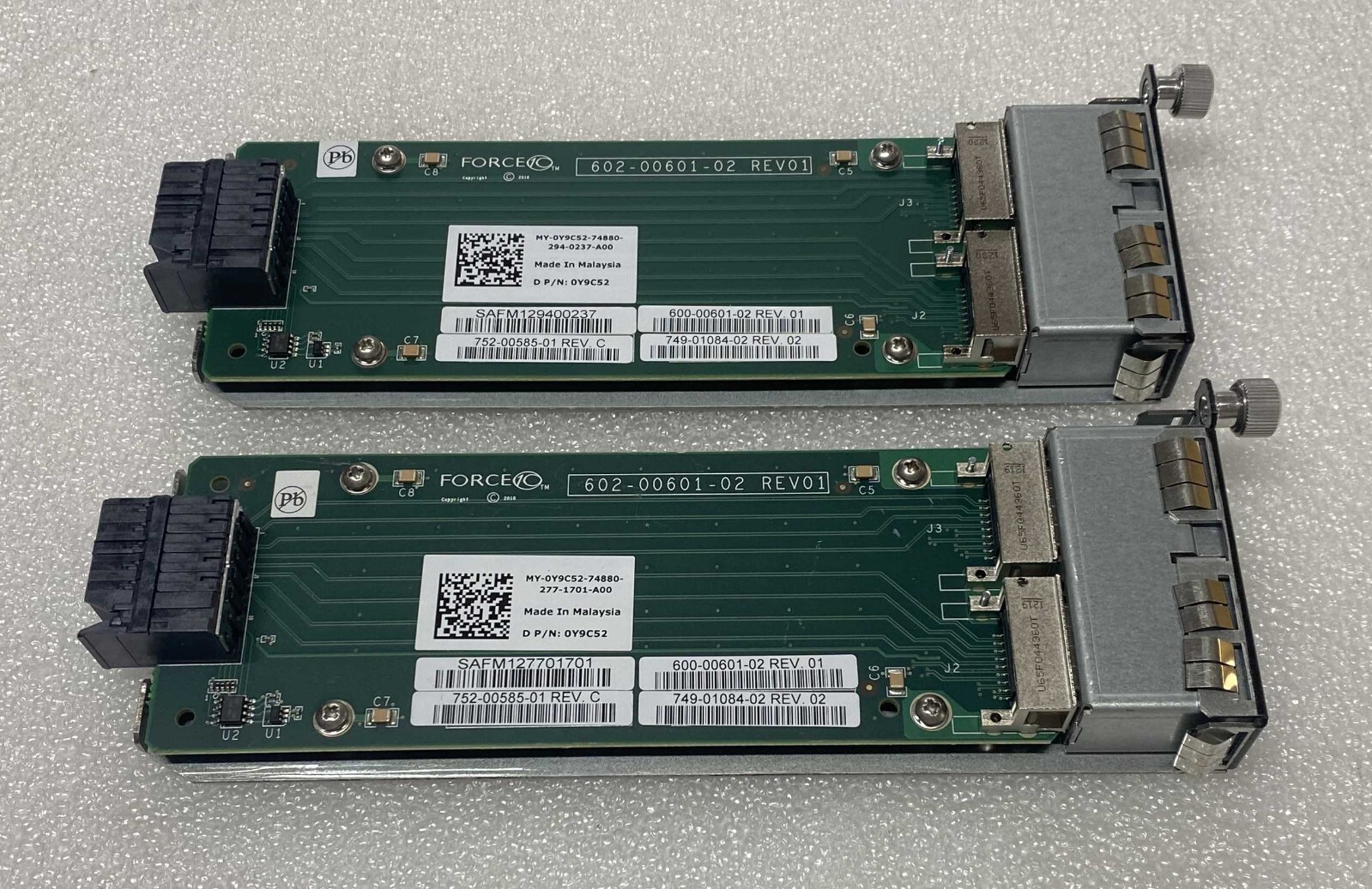 Lot of 2x Y9C52 0Y9C52 Dell Force10 S60-12G-2ST 2PT 12G Stacking Module For S60