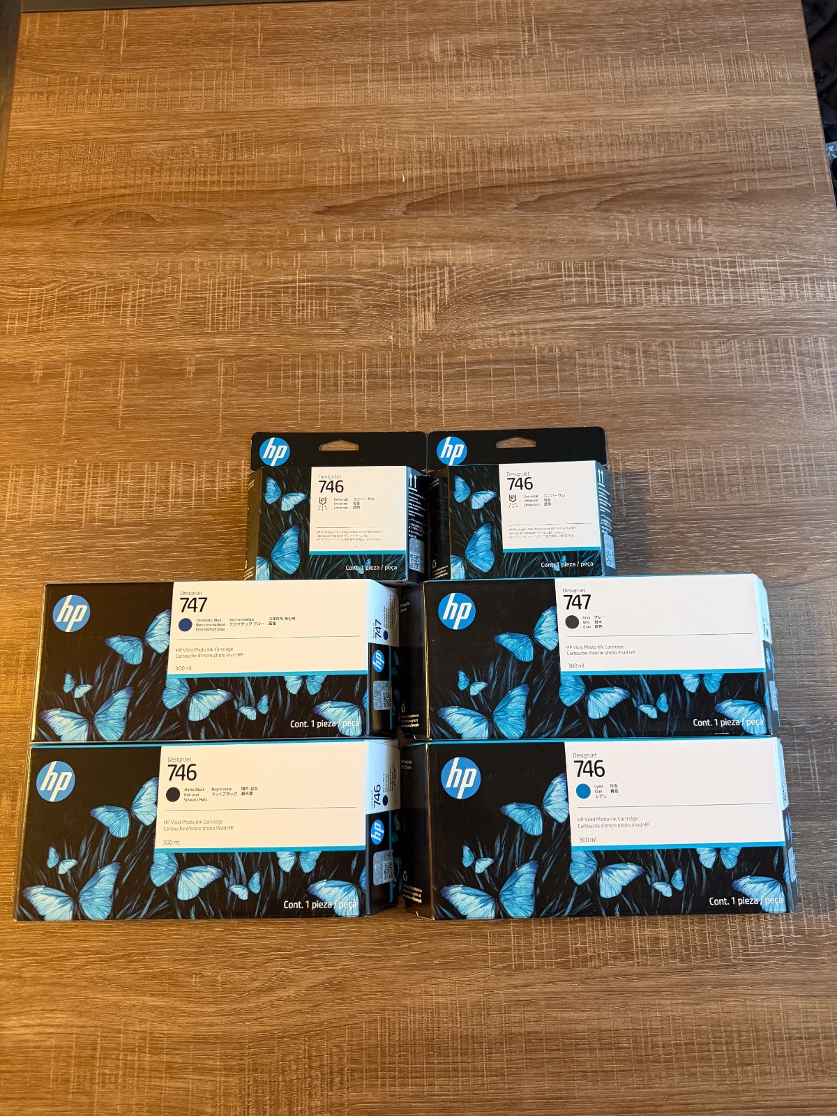 HP 746 & 747 INK CARTRIDGE SET of 4 and 2 printheads 300ML NOV 2027