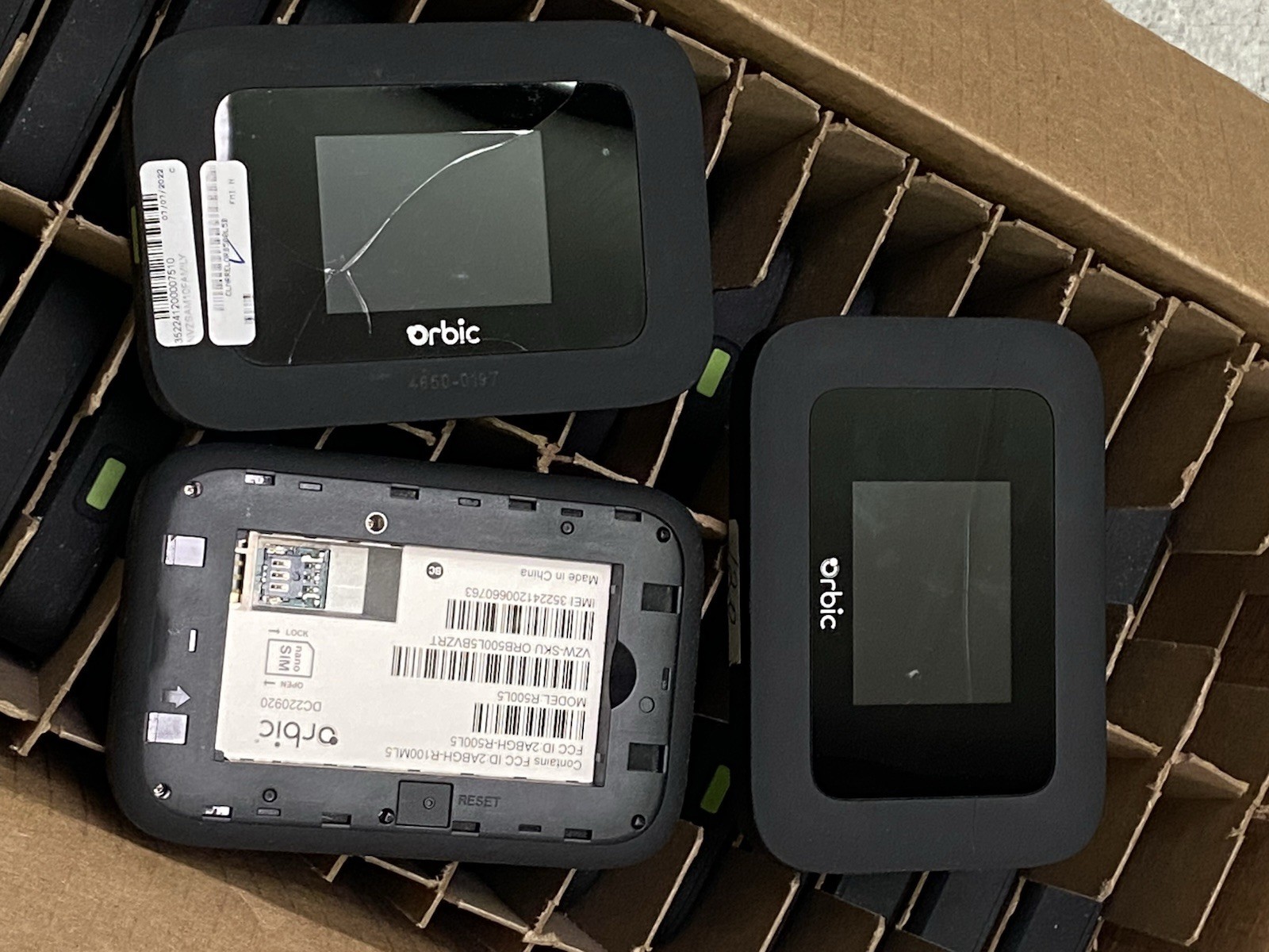 LOT OF 163PCS BROKEN/REPAIR VERIZON ORBIC SPEED R500L5 5G UW MIFI HOTSPOT