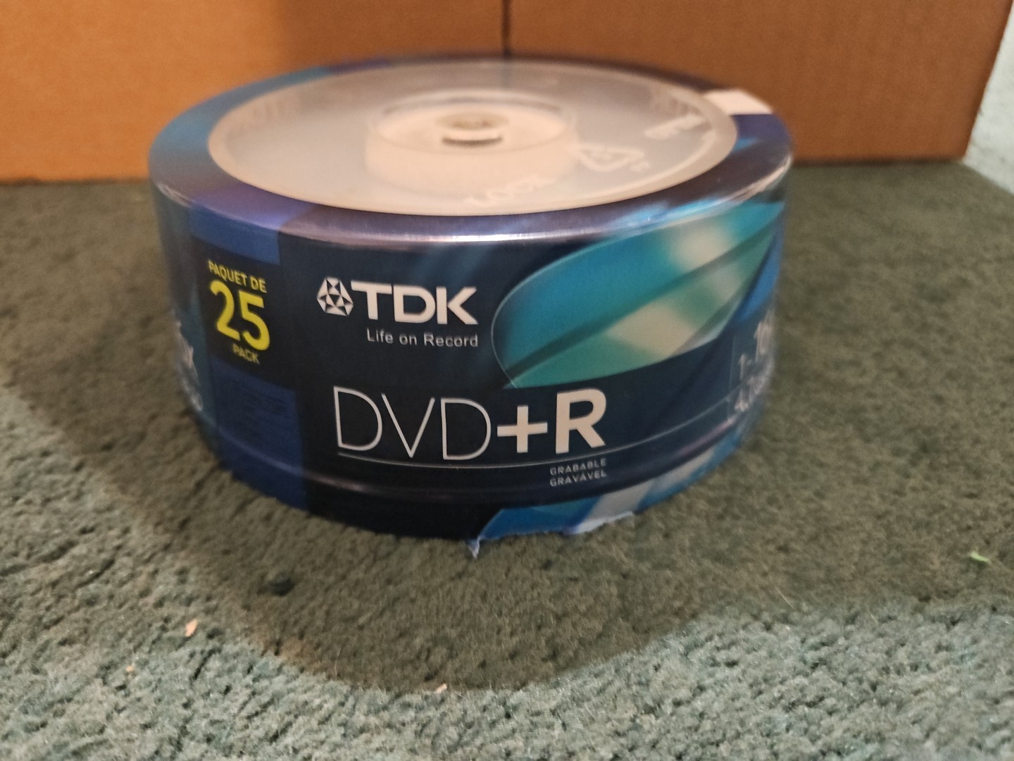 TDK DVD+R47FCB25 DVD+R 1-16X 4.7GB Recordable DVDs Blank Media 25 Pack Sealed