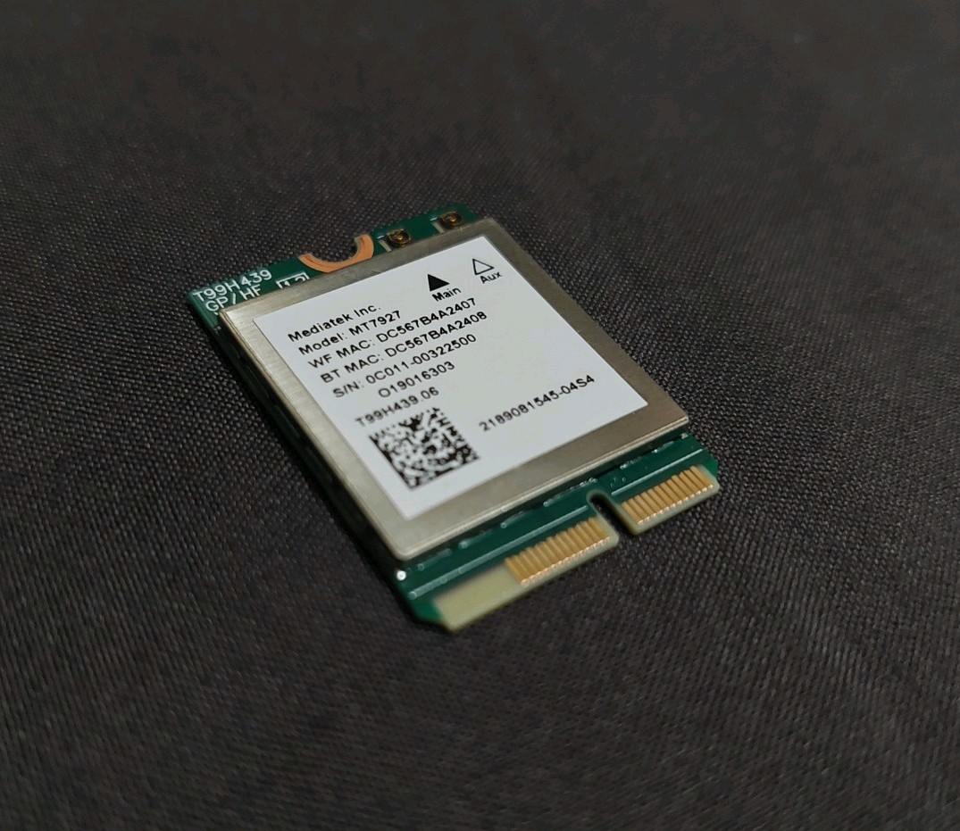 MediaTek MT7927 WiFi 7 Tri-band Bluetooth 5.4 M.2 Wireless Card