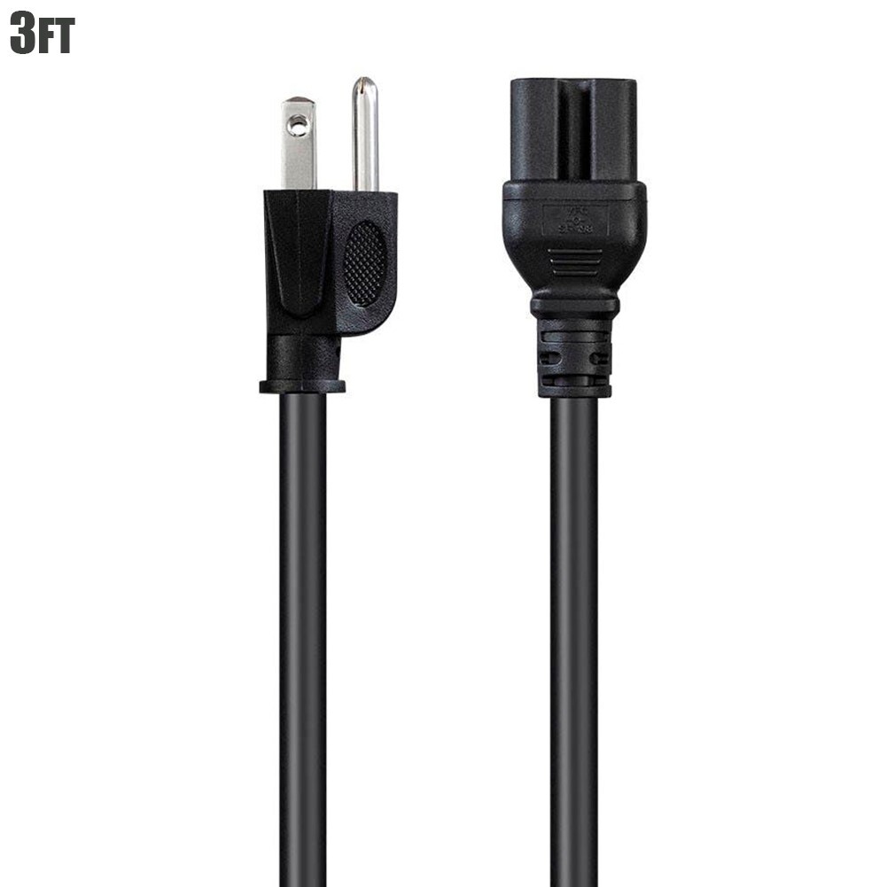 3-10FT Power Cord Cable NEMA 5-15P to IEC 60320 C15 14AWG 3-Prong 15A Black