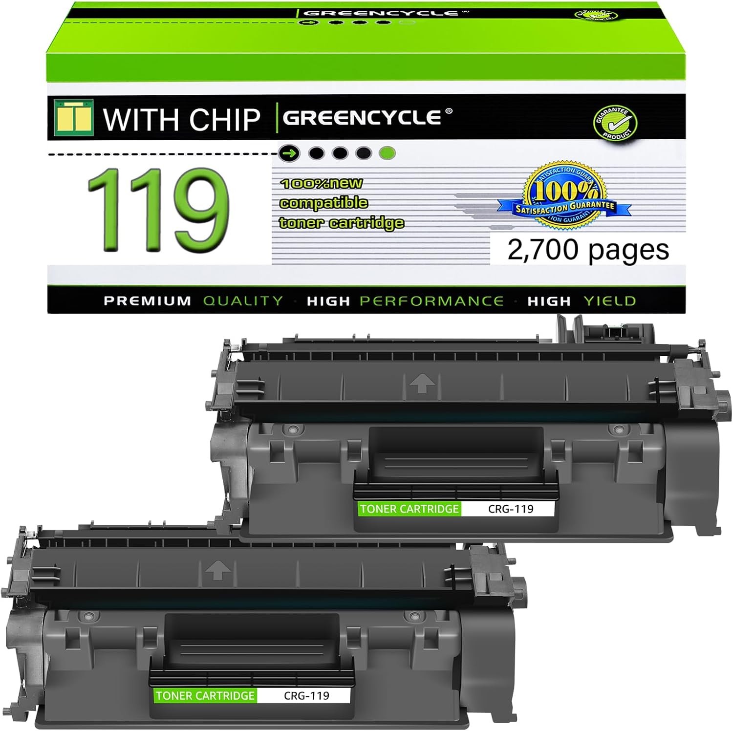 2PK C119 Toner Cartridge Compatible with Canon 119 ImageClass LBP6300dn MF5950dw