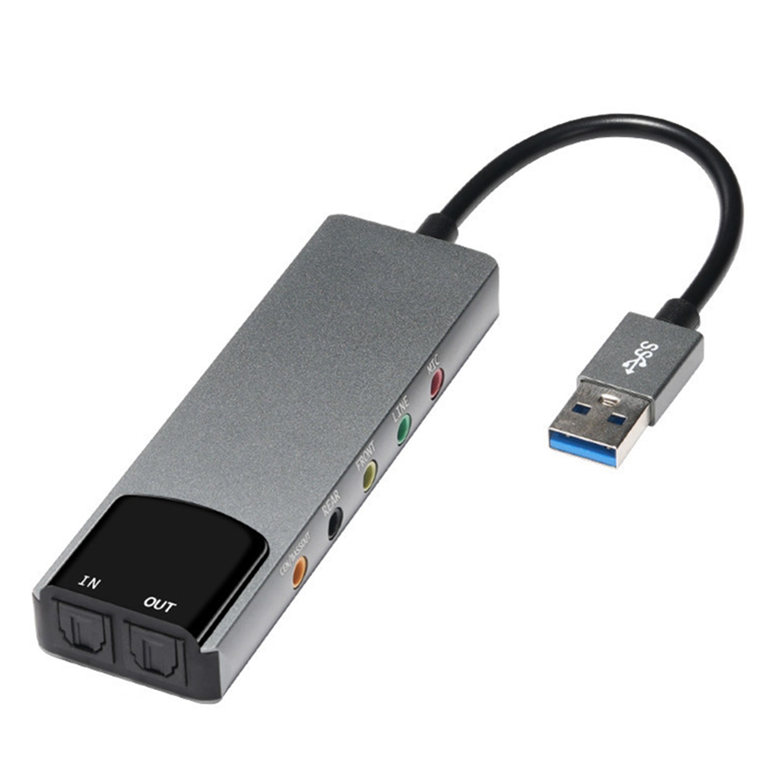 USB Sound Card 5.1 Channel External Audio Card SPDIF Optical for PC Laptop