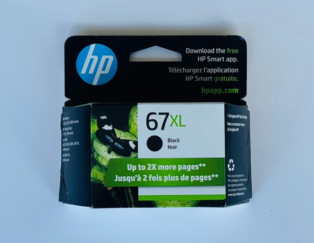 Genuine HP 67XL Black - Ink Cartridge - 7/2027 - New Sealed