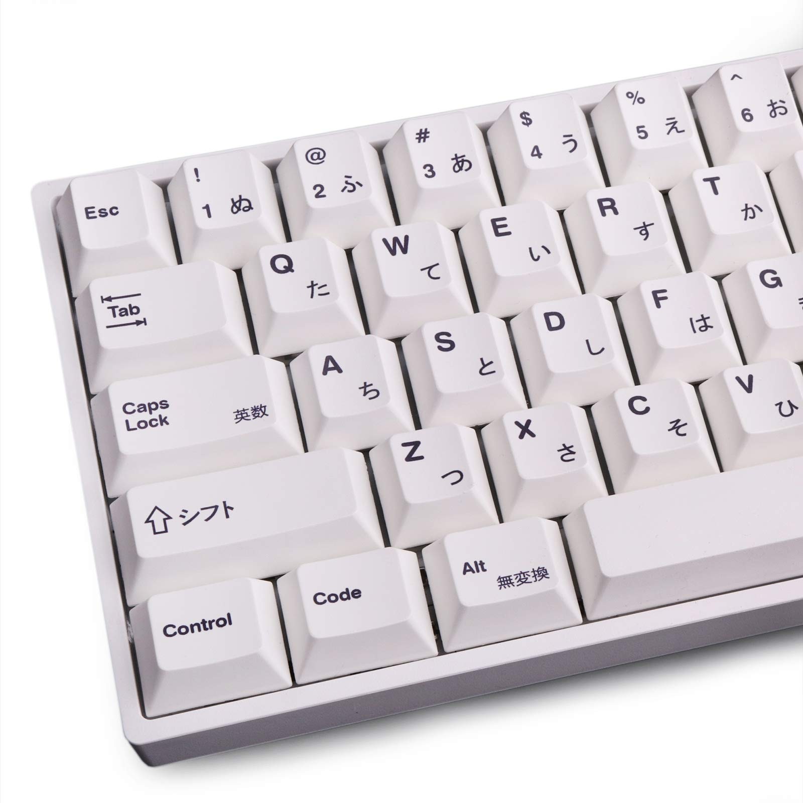 135 PCS PBT Japanese Keycaps Cherry Profile DyeSub White Minimalist Style