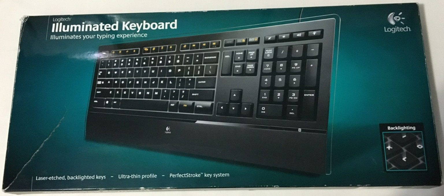 2009 Logitech illuminated keyboard (920-000914) (NEVER BEEN USED)