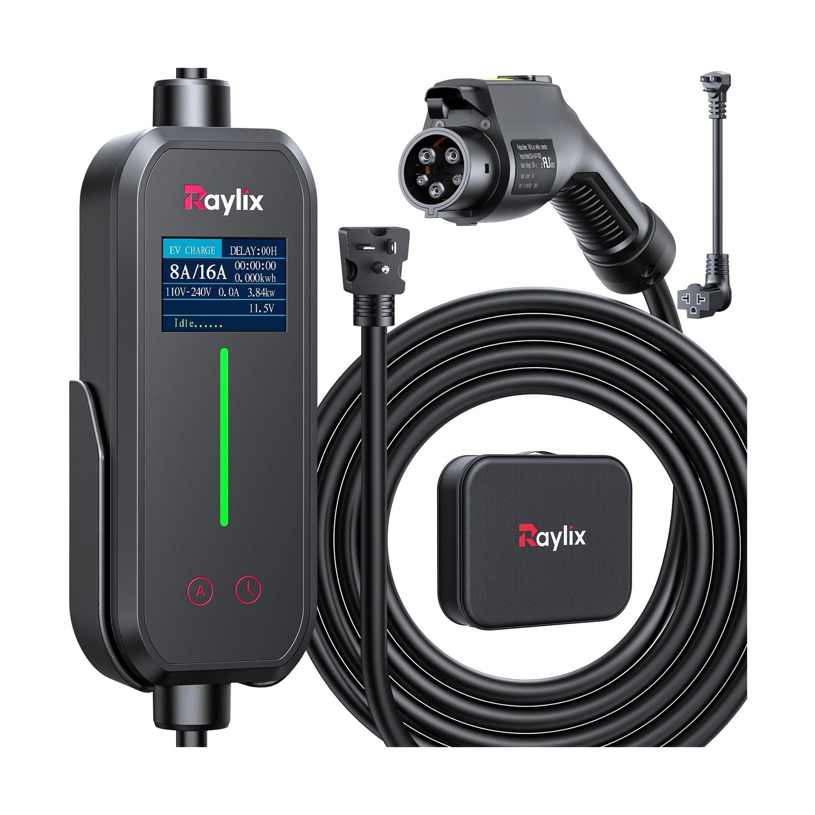 2025 Upgraded Level 1&2 Portable EV Charger, 8-16Amp Adjustable Current & Tim...