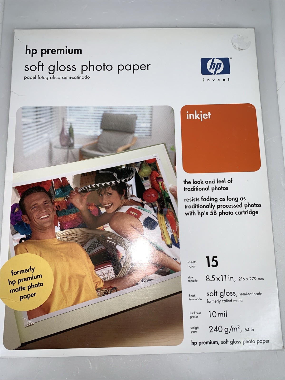 HP Premium Plus Photo Paper, 15 Sheets, Soft-Gloss, 8.5 x 11