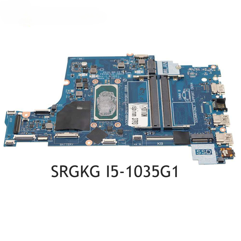 FDI55 CN-01J5TX 1J5TX For Dell Inspiron 17 3793 5593 Motherboard SRGKG I5-1035G1
