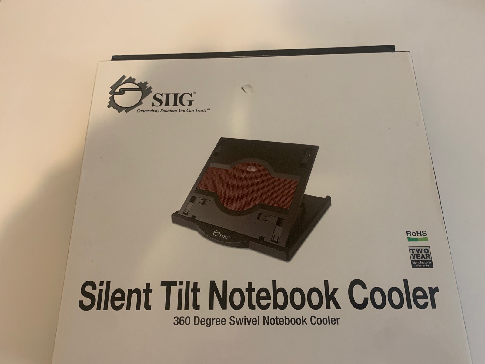 SIIG Silent Tilt Notebook Cooler Laptop Cooling 360 degree swivel Pad