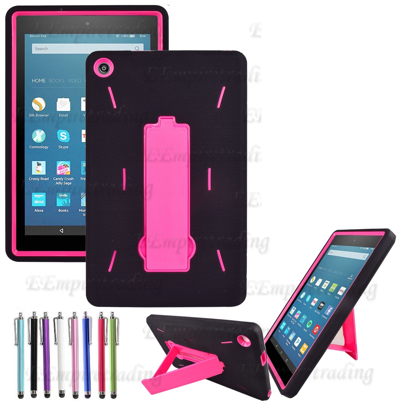 For Amazon Fire HD 8 2016 6th Gen Heavy Duty Hybrid Rugged Stand Case Cover