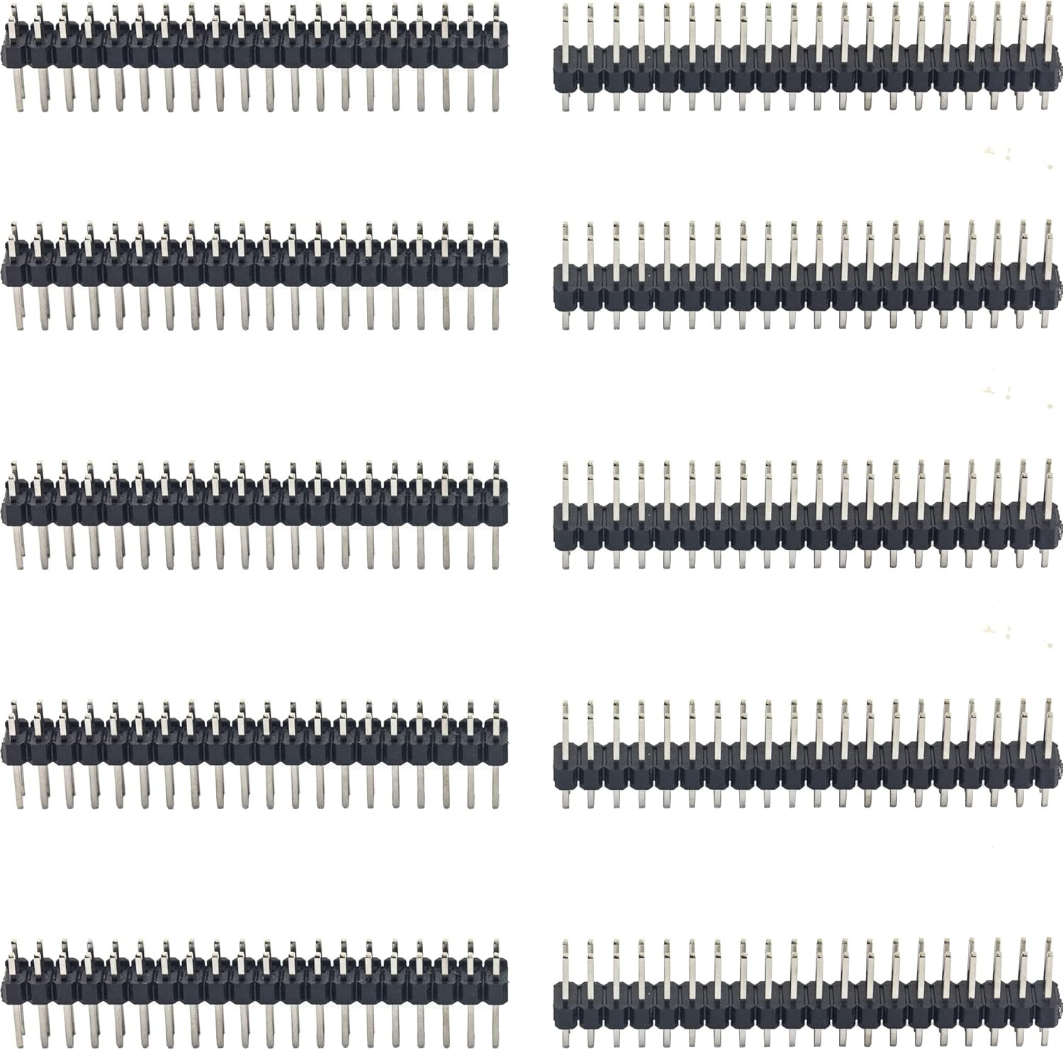 10Pcs Break-Away 0.1" 2X20 Pin 40Pin Strip Dual Male Headers for Raspberry Pi