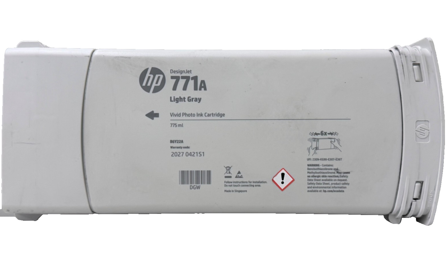 New Genuine HP 771 Light Gray Ink Cartridge B6Y22A