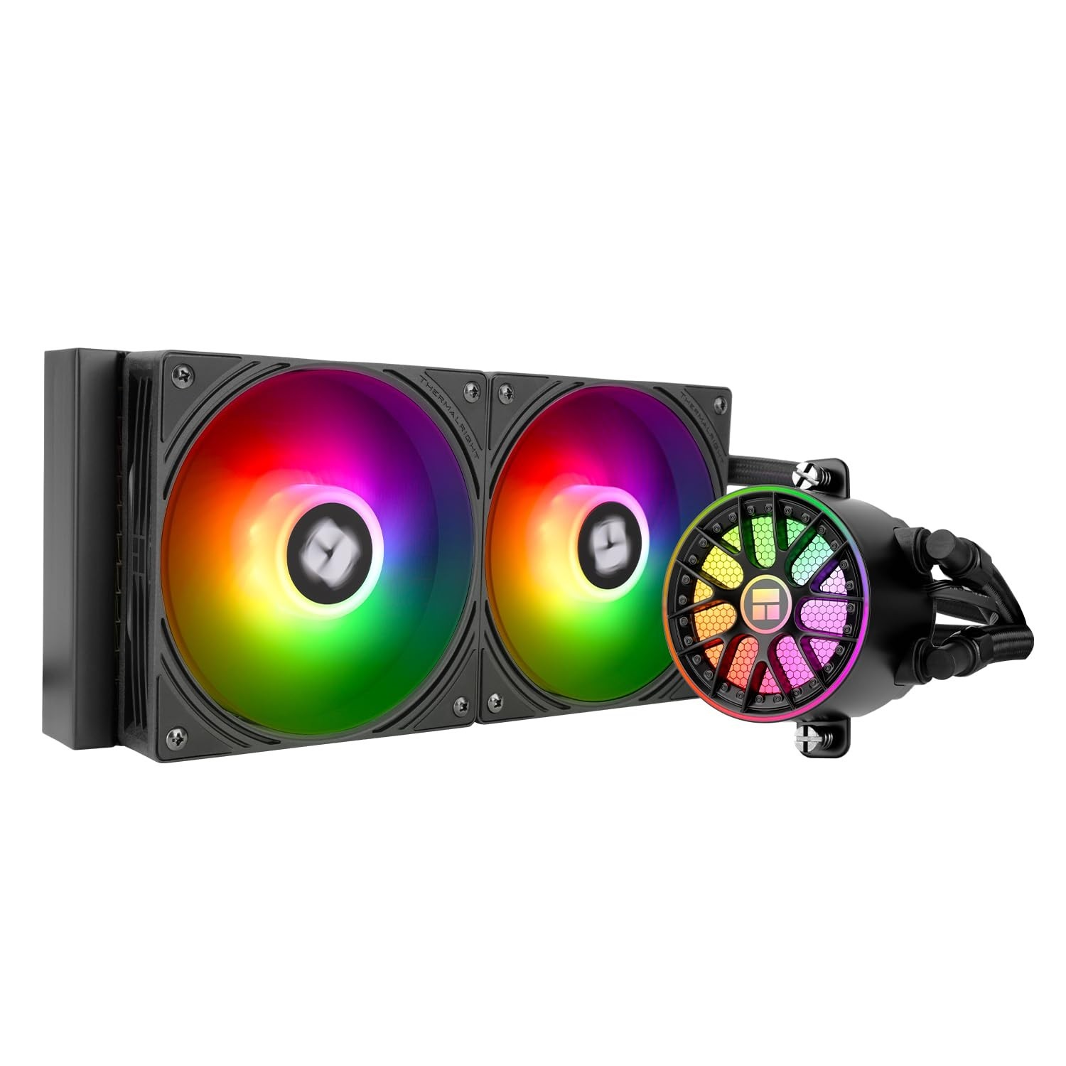 240mm ARGB Liquid CPU Cooler, 2x120mm Radiator, AMD AM4/AM5, Intel LGA115X/1700