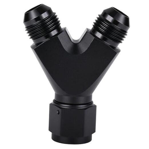 8AN Female to Dual 8AN Male Y Block Fitting Splitter 8AN Female to 2x8AN Male