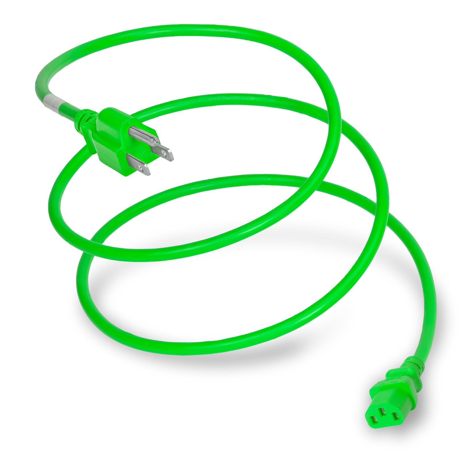 Nema 5-15P to C13 15A 125V 14/3 SJT Power Cord - Green - 6ft