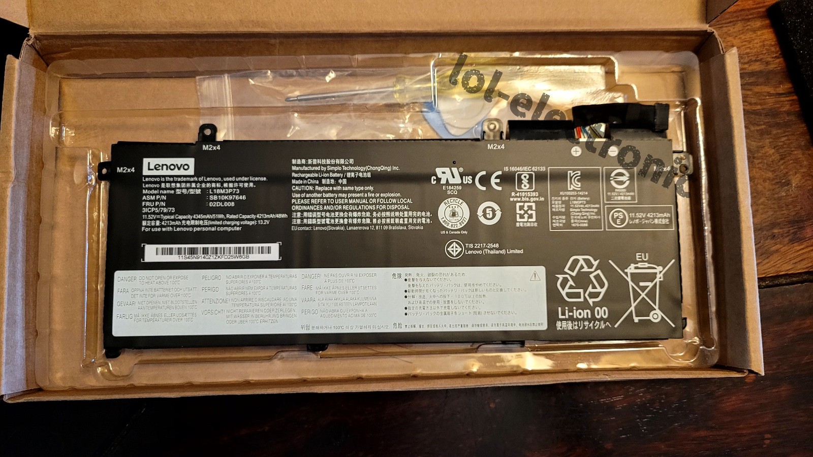 Genuine L18M3P73 Battery For Lenovo ThinkPad T490 T495 P43S T14 02DL007 51WH NEW
