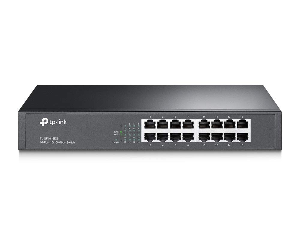 TP-Link TL-SF1016DS 16-Port 10/100Mbps Ethernet Switch, 13-inch Rack... - TPLINK