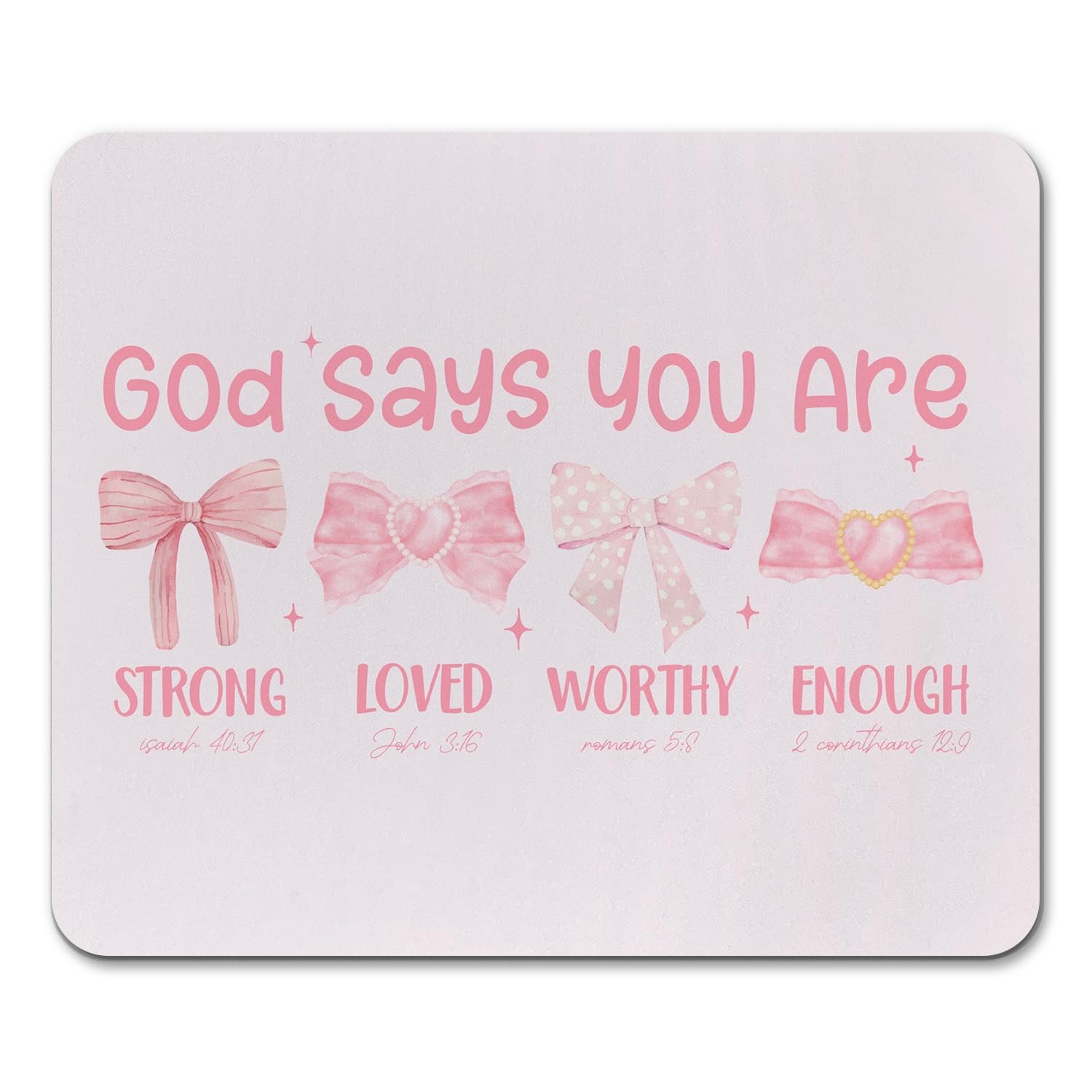 Pink Bow Coquette Pad, Inspirational Bible Verse Office Supplies Pad, Pink De...
