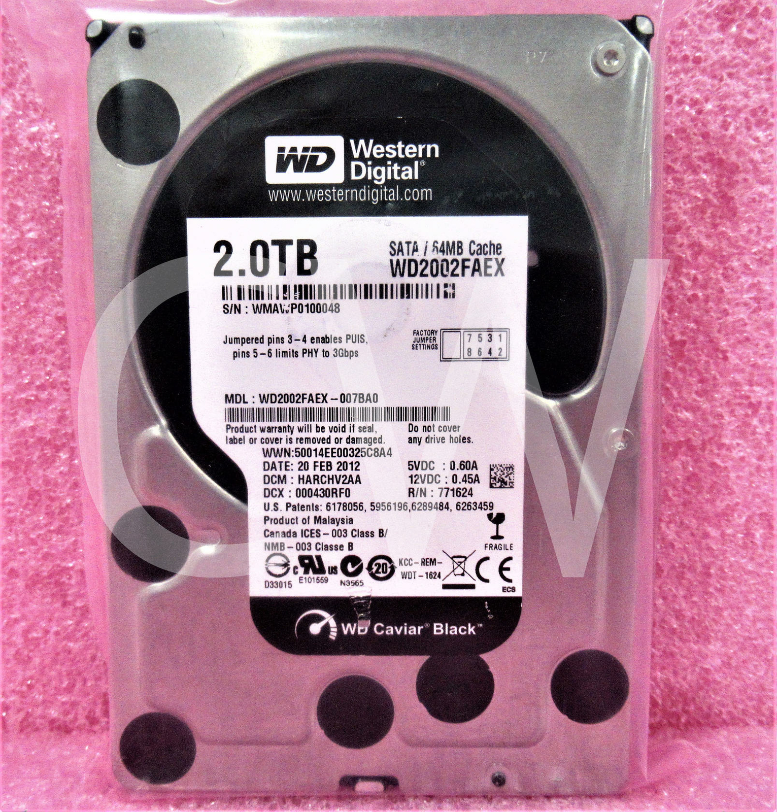 WD2002FAEX Western Digital 2TB 7.2K RPM 6Gb/s 3.5" SATA Hard Drive (WD2002FAEX)