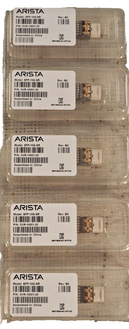 Lot of*100 Arista SFP-10G-SR 10GBASE-SR XVR-10001-20 SFP+ Optical Transceiver