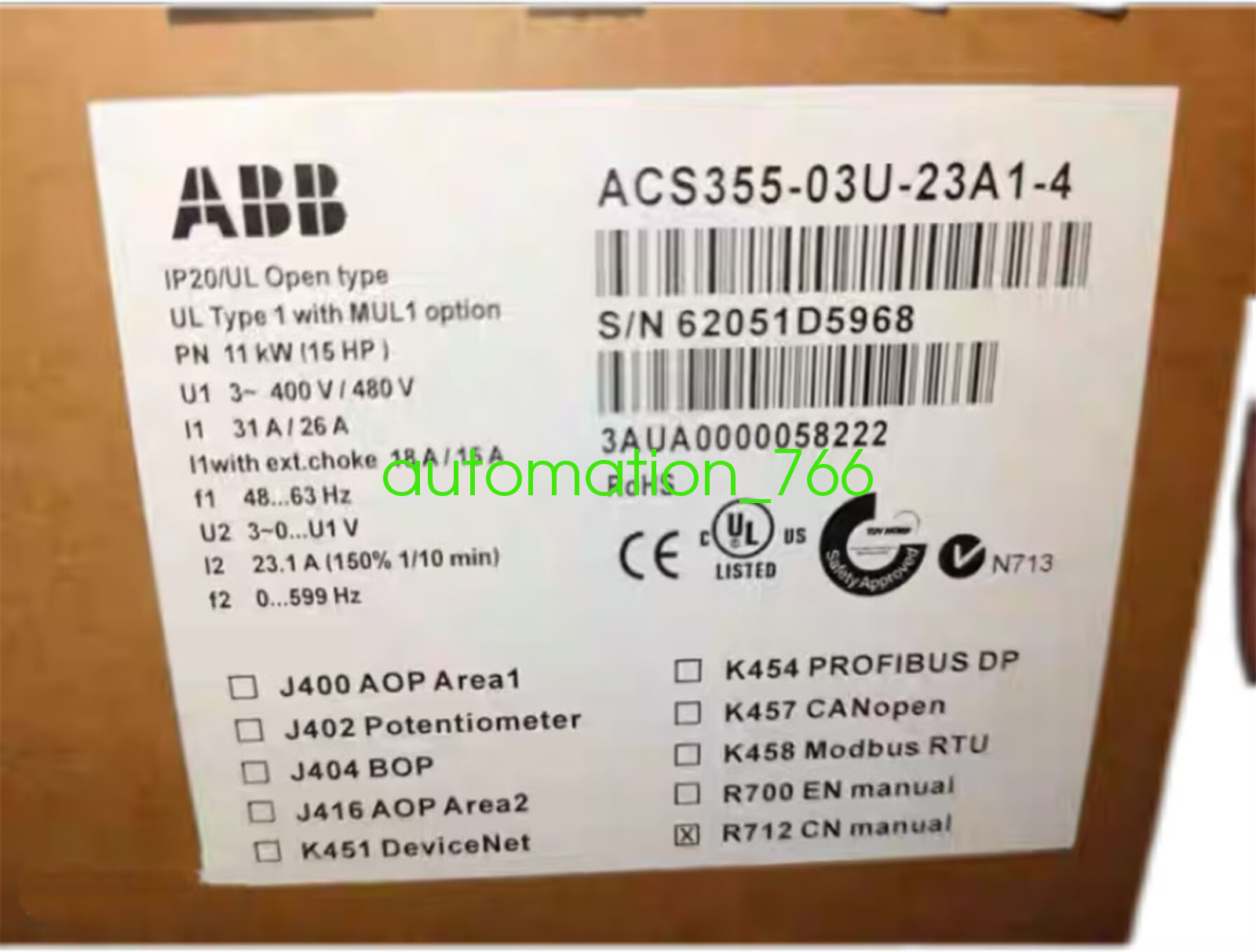 NEW ABB ACS355-03U-23A1-4 Variable Frequency Drive fast shipping Via DHL/Fedex