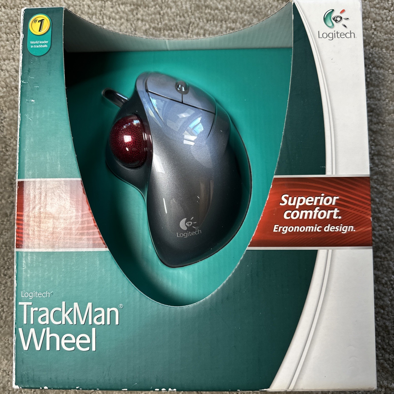 Logitech TrackMan Wheel Mouse Vintage 904353-0403 New