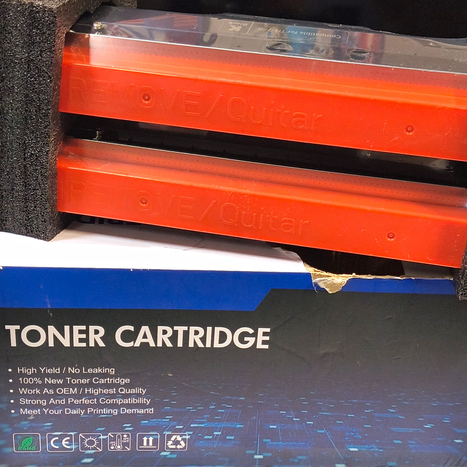 Premium TN-760 Black Toner Cartridge, Laser Compatible 2pk (1190)