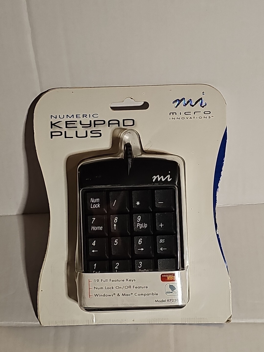 Black Numeric Keypad Plus Number Pad USB Micro Innovations KP25B Keyboard