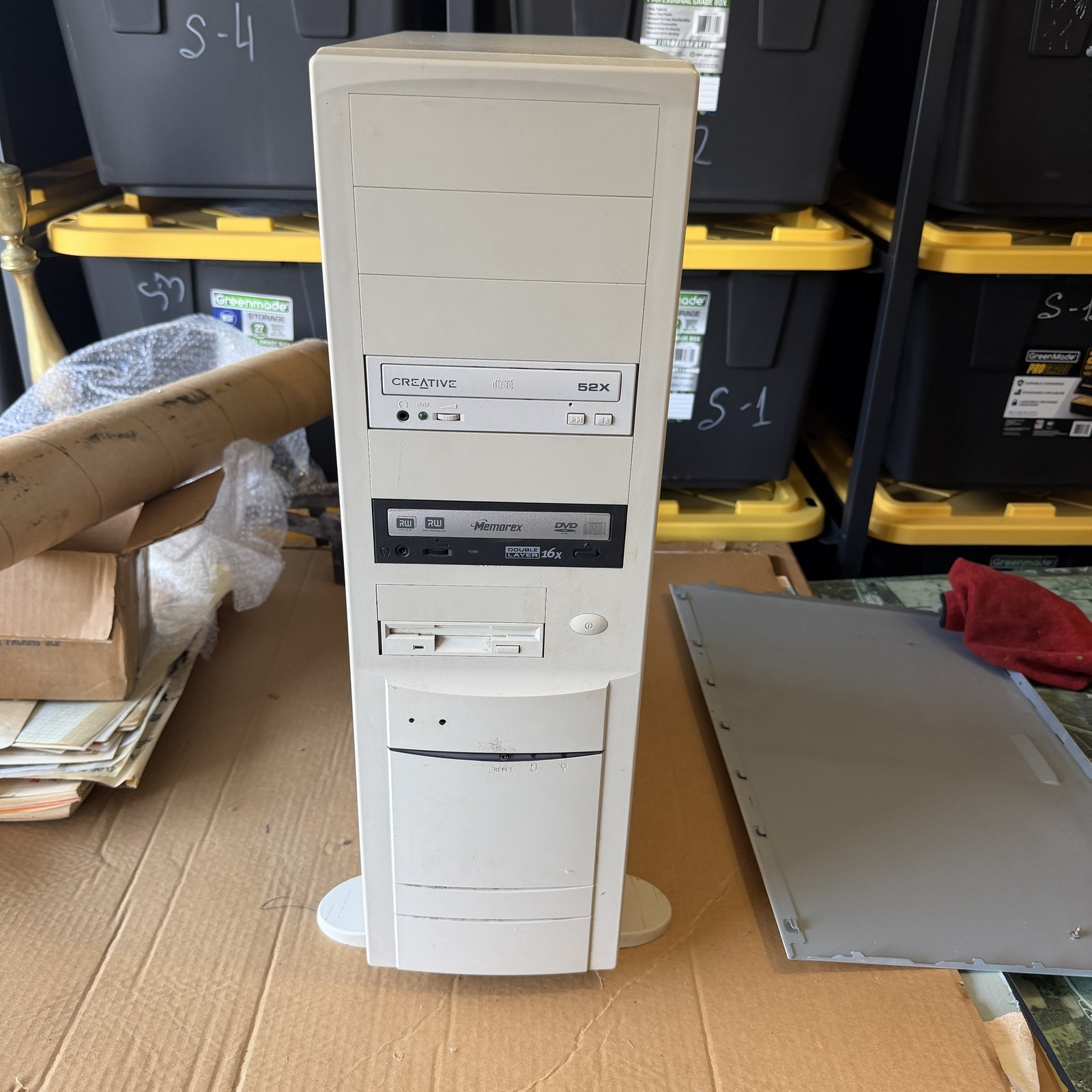 Vintage Desktop Tower PC Case MSI K7T Turbo2 Antec 300W PSU Retro Project