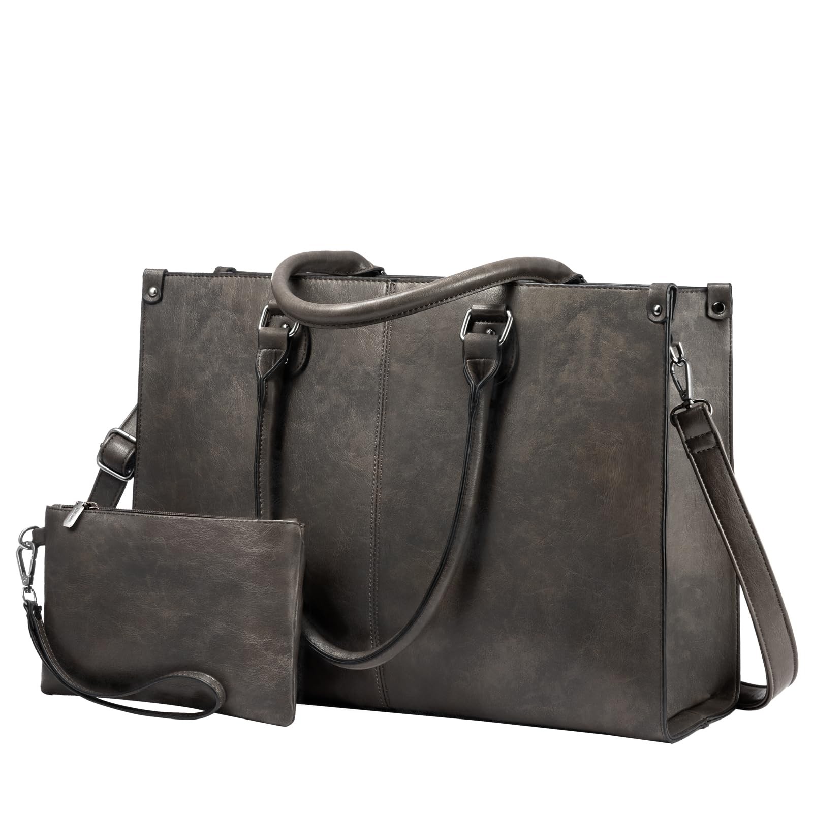 Laptop Tote Bag for Women, 15.6 Inch Professional Work Bag with Matching Clut...