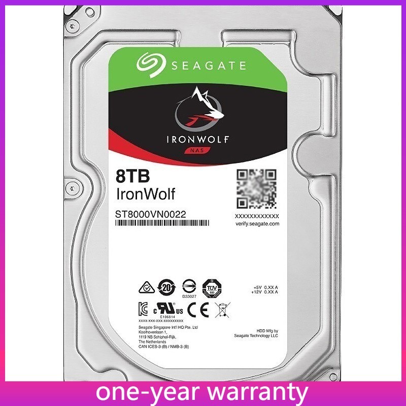 ST8000VN0022 Seagate IronWolf 8Tb NAS Internal Hard Drive HDD 3.5 Inch SATA 6G