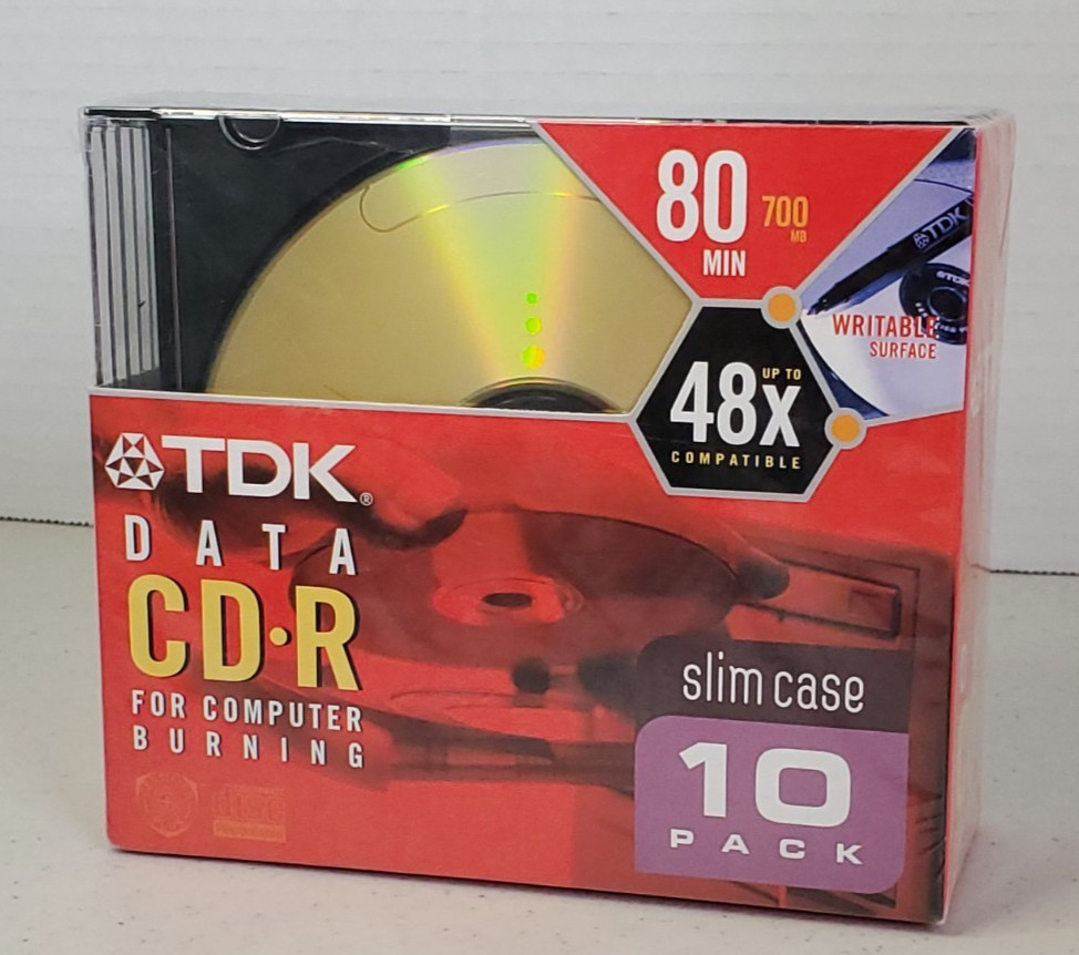 TDK 10 PACK CD-R SLIM CASE
