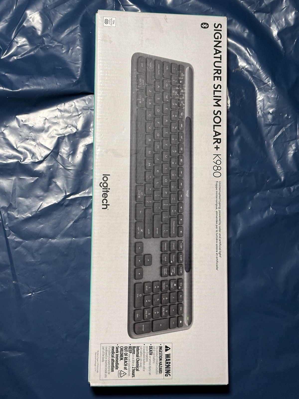 Logitech Signature Slim Solar+ K980 Wireless Bluetooth Keyboard, Universal