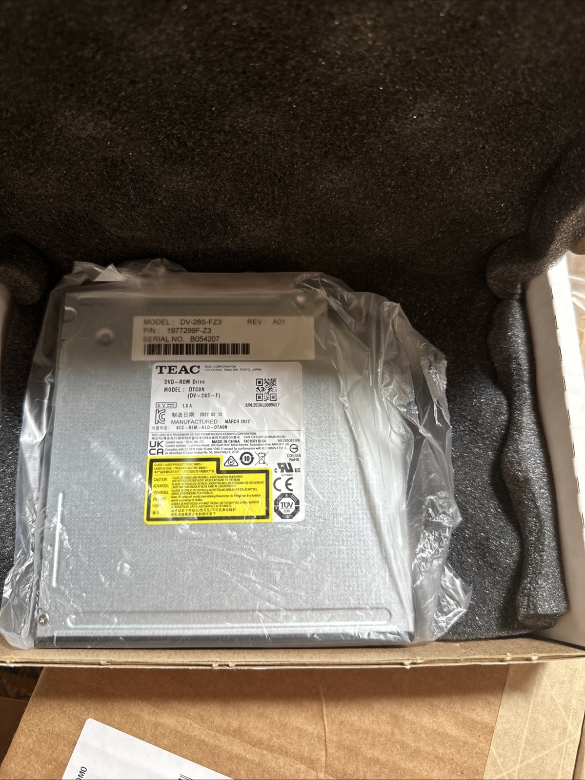 [ N ] TEAC DV-28S-FZ3 Slim Internal DVD-ROM Drive SATA DVM-TEAC-DVD-SBT5