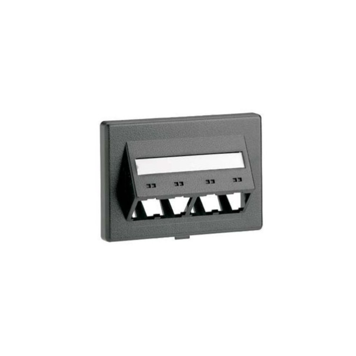 Panduit CFFPEBSL4BL Herman Miller Sloped Furniture Faceplate ABS 4 Port Black