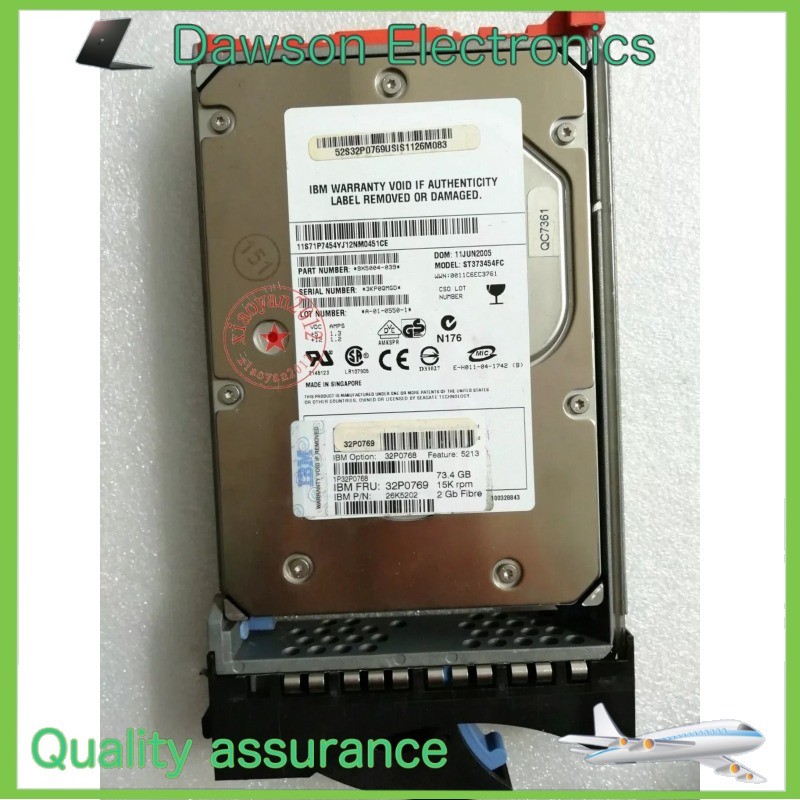 Used32P0768 32P0769 24P3736 IBM 73.4GB 15K rpm 2Gbps Fibre Channel hot-swappable